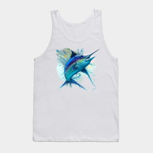 Splashing Blue Marlin Tank Top